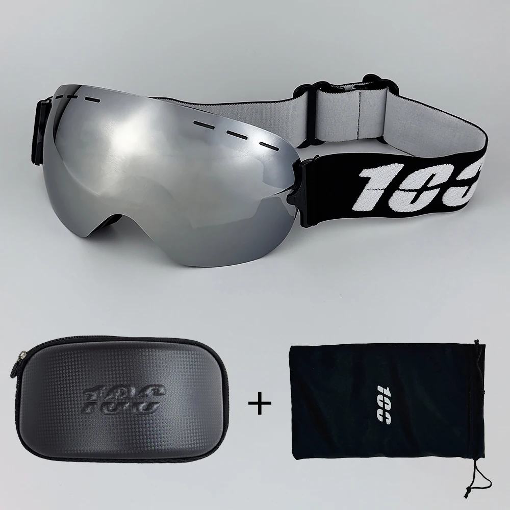 

100 лыжных очков UV400, двухслойные противотуманные очки для сноуборда, снегохода, очки для снегохода, очки для спорта на открытом воздухе, катание на лыжах