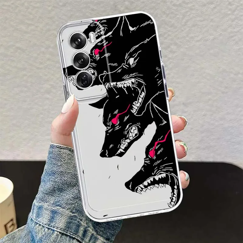 Evil Wolf Anime Art Phone Case For OPPO A11 A16 A55 A56 A57 A72 A52 A73 A74 A54 A76 A78 Find X5 X6 X7 Ultra Pro 5G Transparent view 5