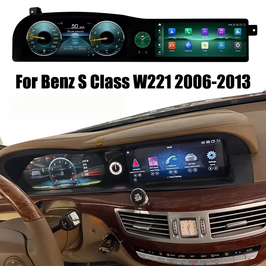 

12.3'' Dual Screen Car Radio For Mercedes-Benz S W221 2006 -2013 Carplay Car Multimedia Video Player Stereo GPS Navigation Unit
