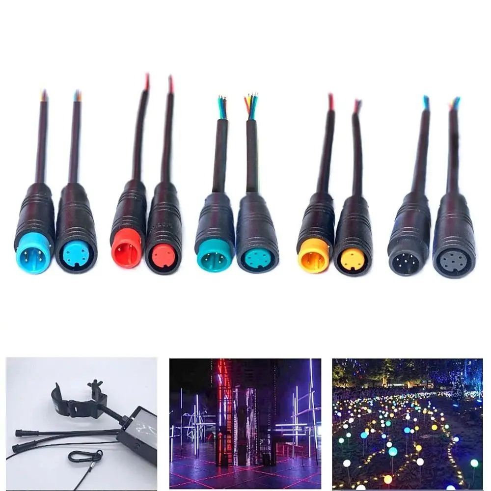 2/3/4/5/6Pin LED Power Signal Line M8 Signal Connector Cable Male Female Waterproof Connector Outdoor Ebike Plug Wire Cable