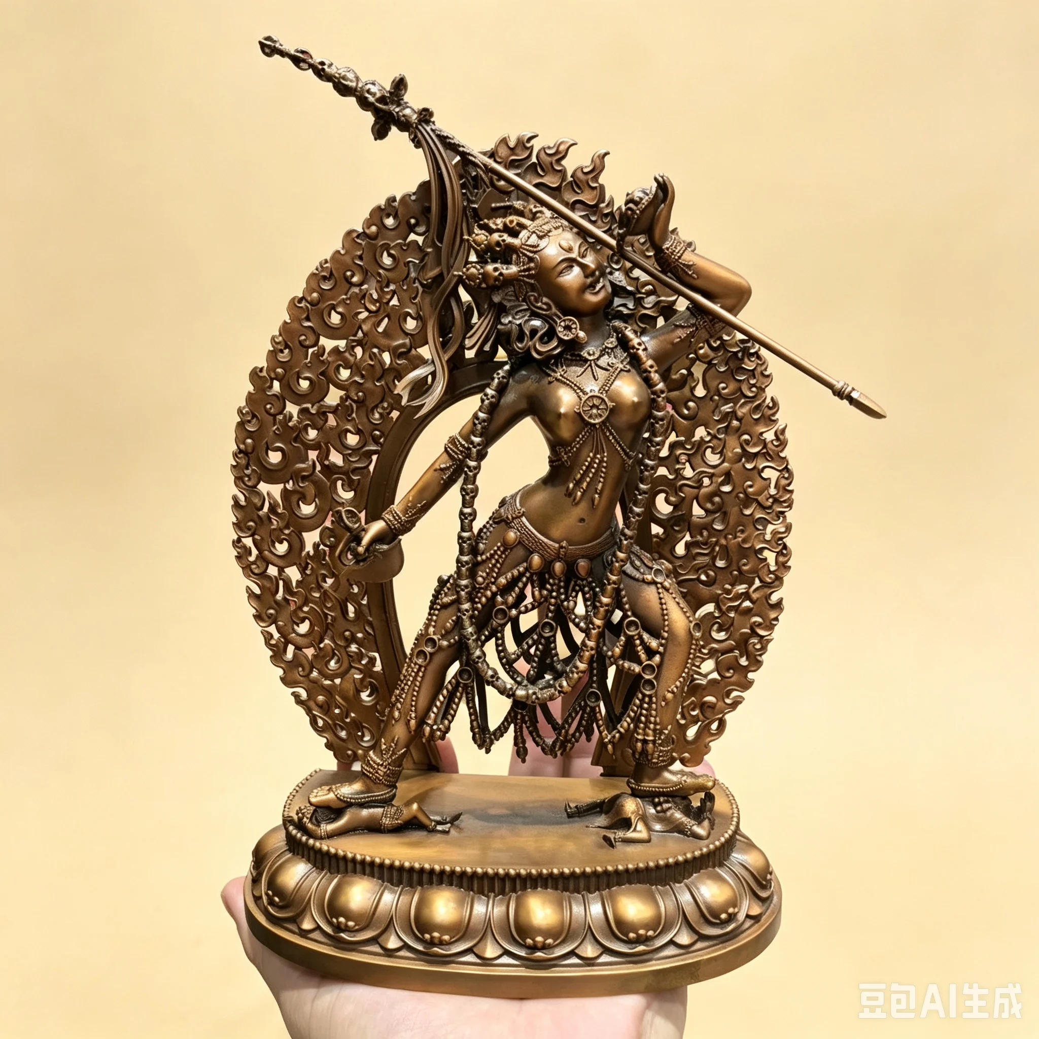 23cm Exquisite Copper carving rare Tibetan Buddha statue Naro Khechari Khachoma nal jor ma Buddhist lama monk worship altar