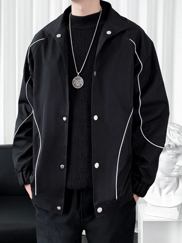 

Мужская куртка-бомбер Flight Suit Jaet в британском стиле, оверсайз, осенняя верхняя одежда с пуговицами, длинными рукавами, ветрозащитная