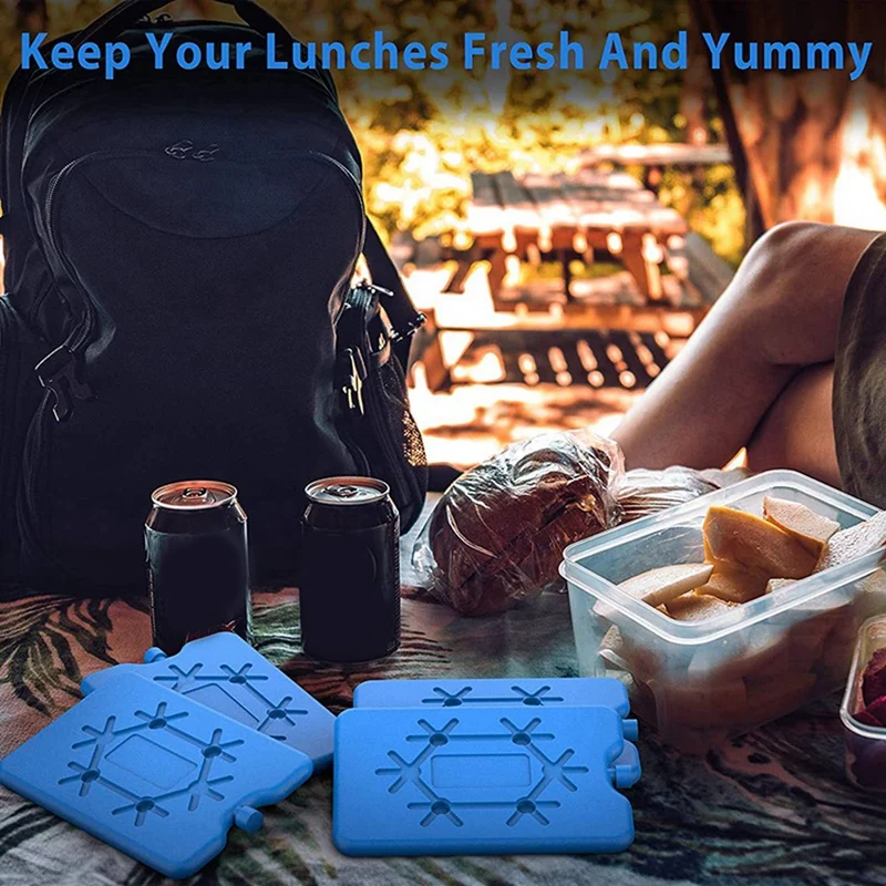 24X Ice Packs For Lunch Box - Reusable Ultra-Thin Freezer Packs - Long-Lasting Cool Packs For Coolers, Keep Food Fresh