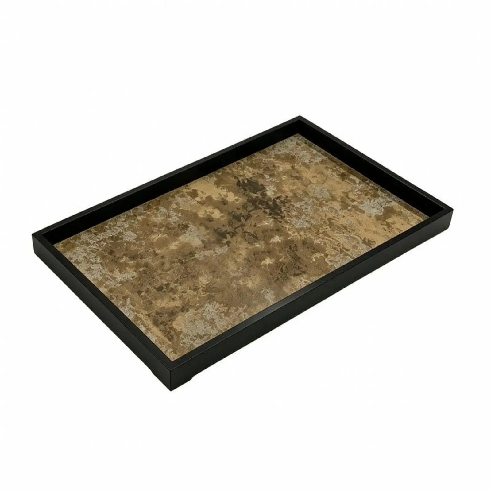 Flat Tray with Raised Edges | Tray with Black Frame, Minimalist, Platter, for
