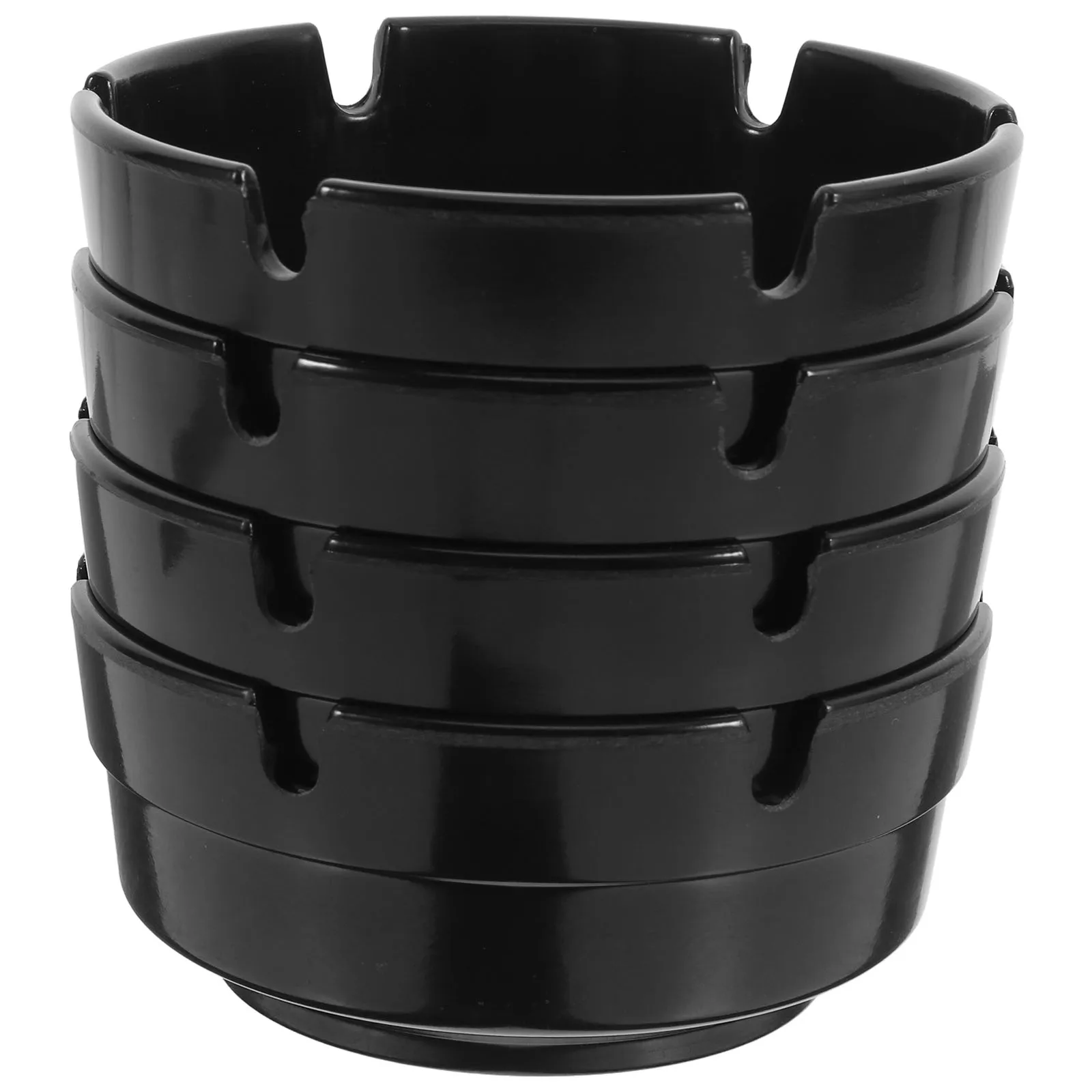 

4pcs Fire-Resistant Ashtrays Melamine Smoking Tray Stackable For Home Hotel Restaurant Use Tabletop Ash Holder Modern
