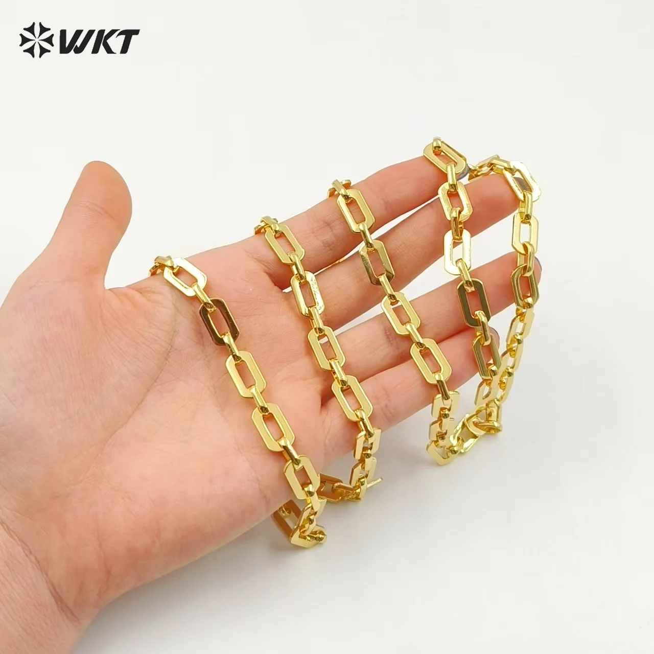 WT-BC176 2025 Procurement Gold Delicate Slender Rectangle Chain Long Necklace DIY Women Accessory  Bracelet New Jewelry