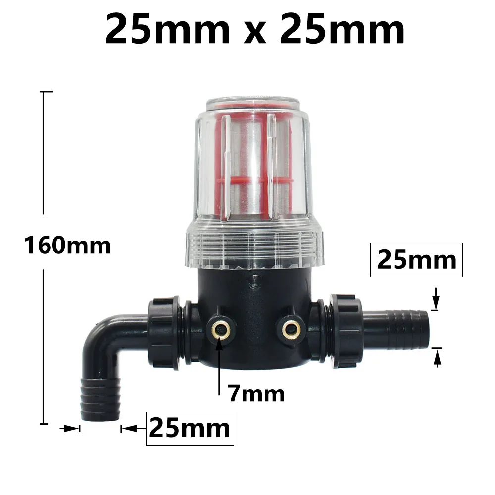 Transparent 60 Mesh Fine Filtration Filter w/ 19mm 25mm Barbed Connector Garden Irrigation Filter Agriculture Tools
