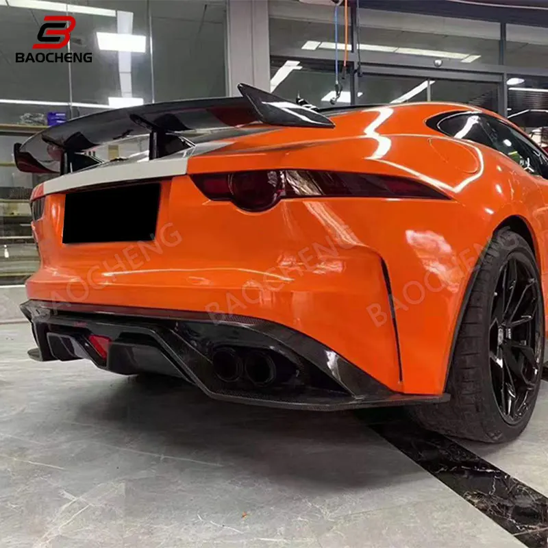 ل جاكوار F-نوع جديد وصول رفع وظيفة قوس ألياف الكربون الخلفي سبويلر الجناح بوديكيت قطع غيار السيارات مصنع المورد سعر جيد #4