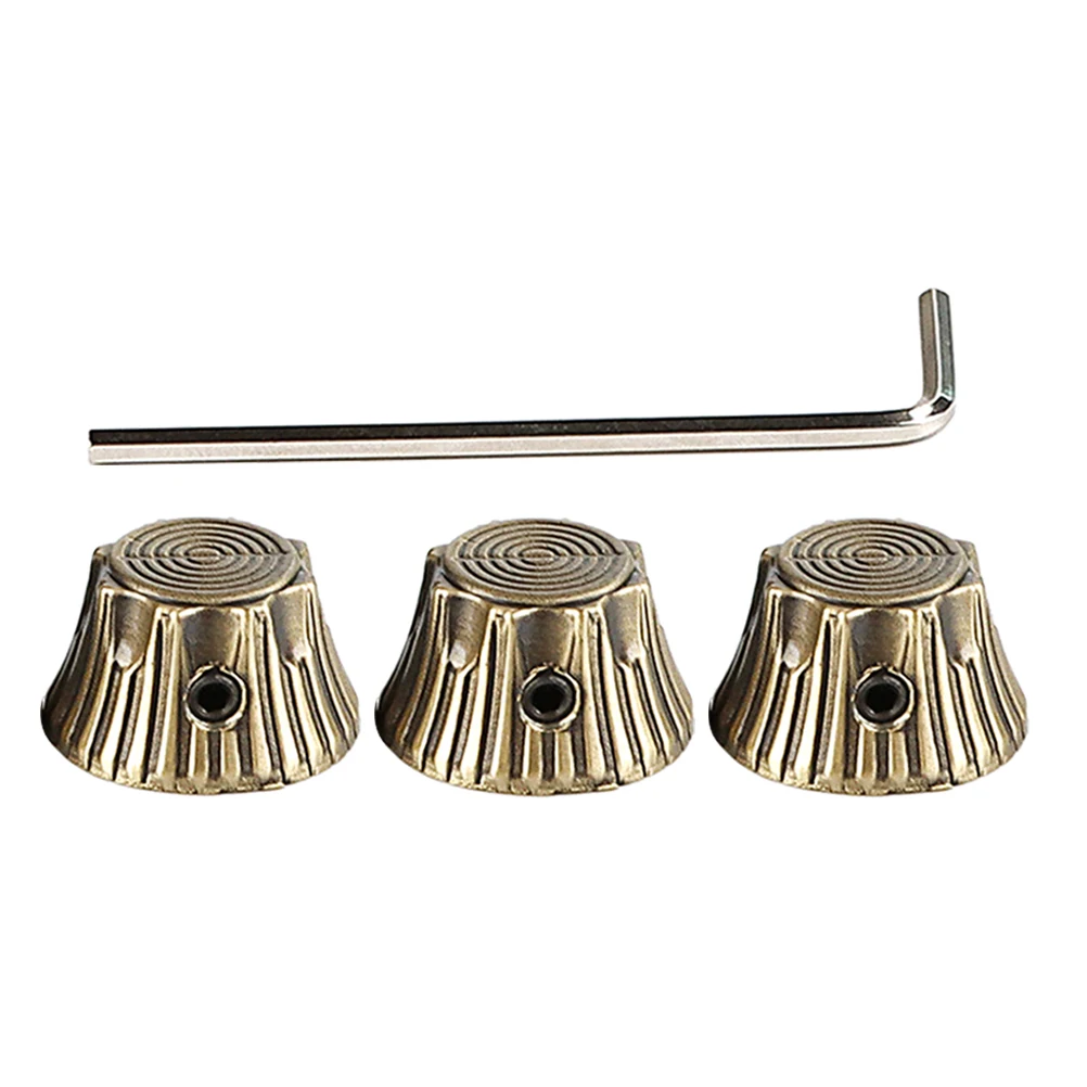 

4pcs Sunflower Metal Knobs for Volume Tone Control Electric Guitar Parts Copper Color Durable Stylish Easy Installation