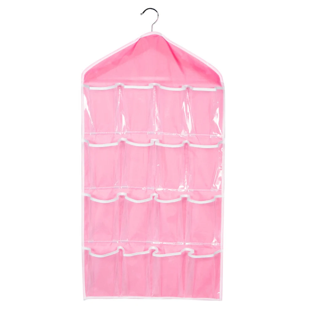 

Wardrobe Storage Hanging Bag Closet Organizer Transparent Pockets Underwear Socks Jewelry Holder Damp Resistant Home