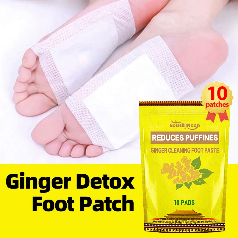 

Foot Detox Patch 10pcs Feet Pads Deep Cleaning Soothing Body Toxin Detoxification Slimming Stress Relief Natural Ginger Sticker