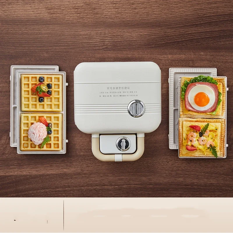 Home Time Multi-function Waffle Light Machine Small Bread Machine Double Plate Sandwich Breakfast Machine