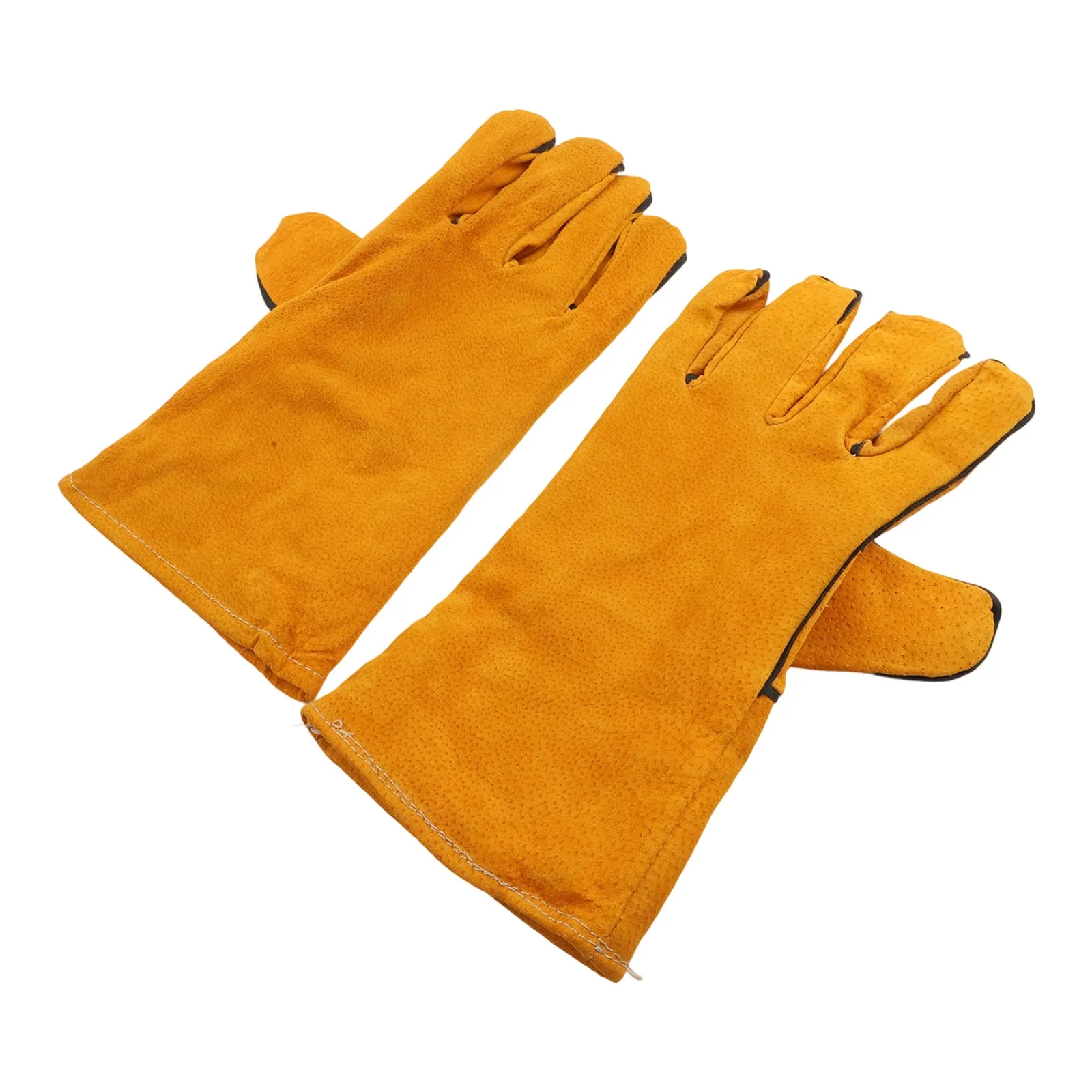 Cowhide Heat Resistant Welding Gloves Flame Retardant for Construction Welders Mechanics and DIY Metalworking Tasks