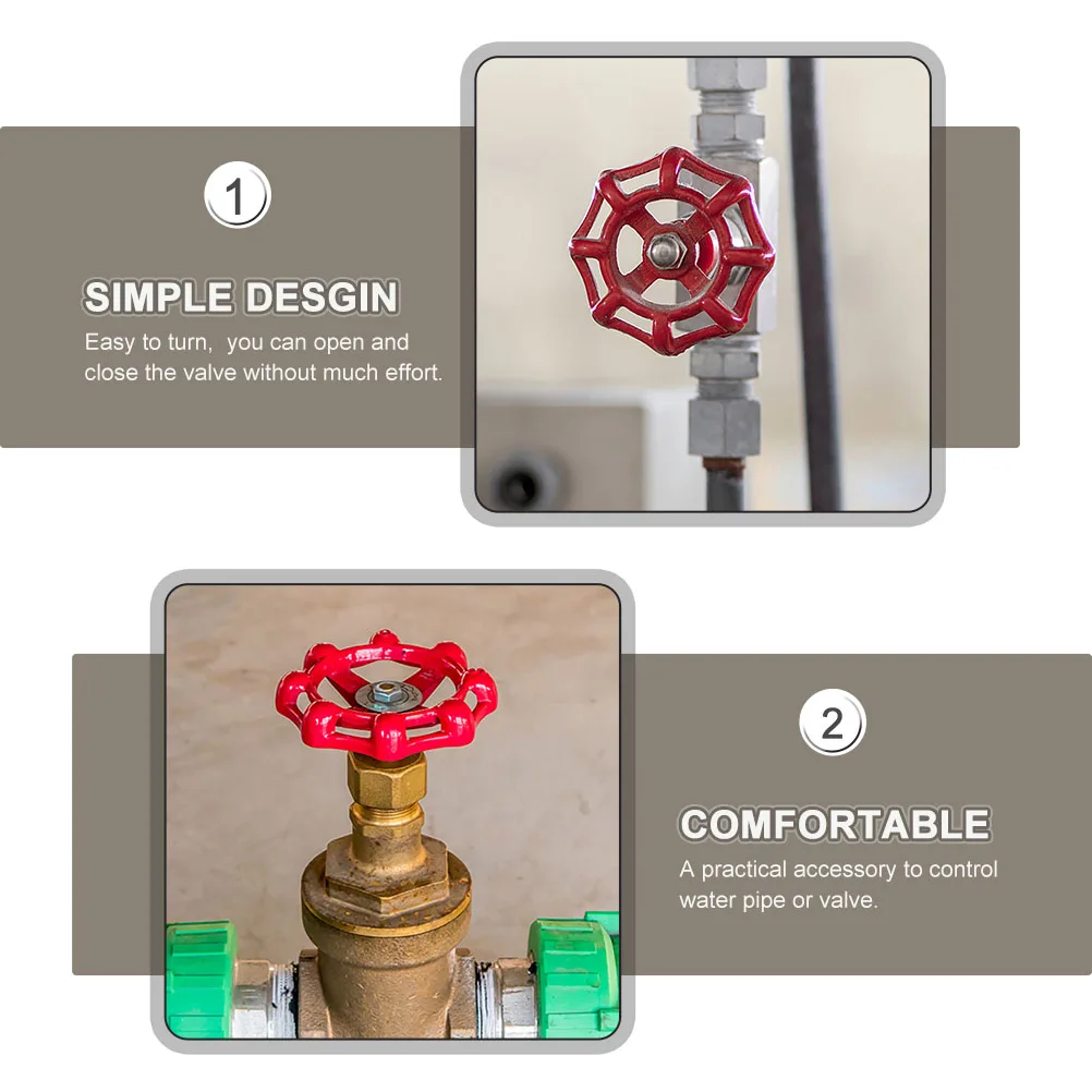 

5pcs Valve Handle Durable Metal Water Pipe Fitting Gate Wheel Shower Knob Spigot Handle Kitchen Facility