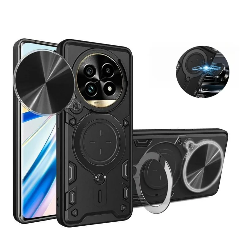 Armor Funda For Realme 13 Pro + Plus 5G Case Car Magnetic Ring Holder Coque for Realmi 13Pro 5G Slide Camera Protection Cover