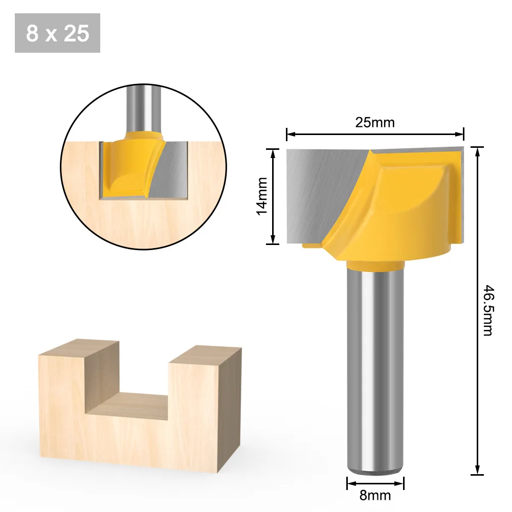 8mm Shank T Slot Wood Milling Cutter Cleaning Bottom Router Bits 2 Flutes Carbide End Mill Carpentry Tools 16mm 18mm 20mm 25mm