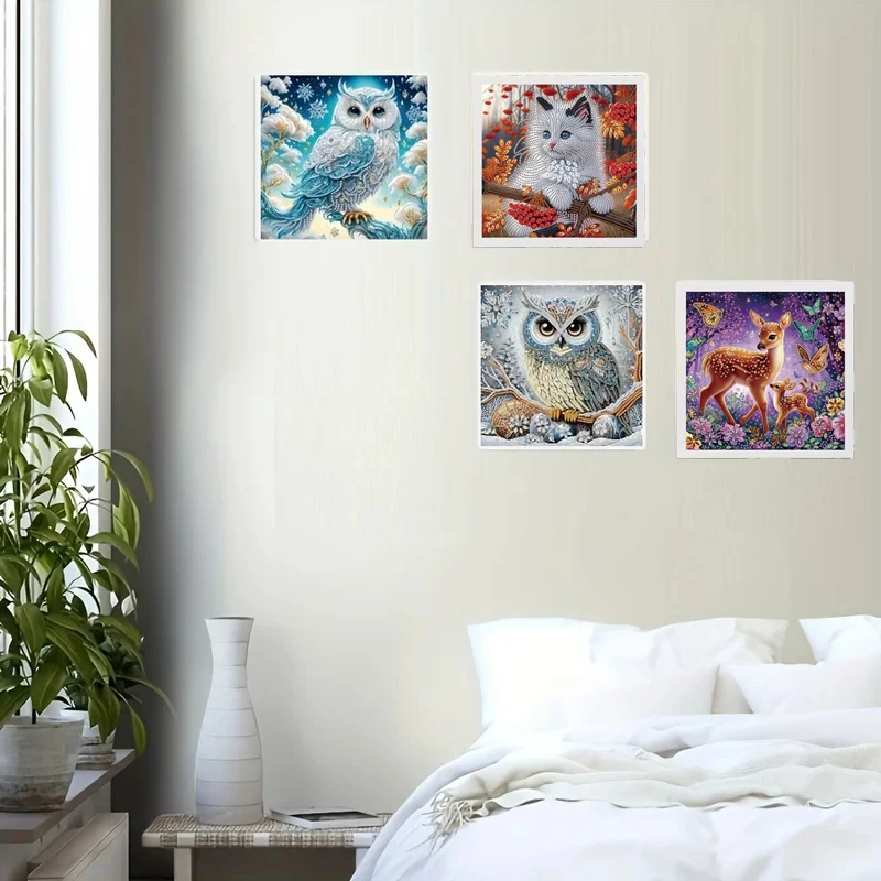 5D على شكل حجر الراين الماس اللوحة DIY الزخرفية الفنية غرفة المعيشة عرض موقف زخرفة الجدار الشنق اليدوية حجر الراين #4