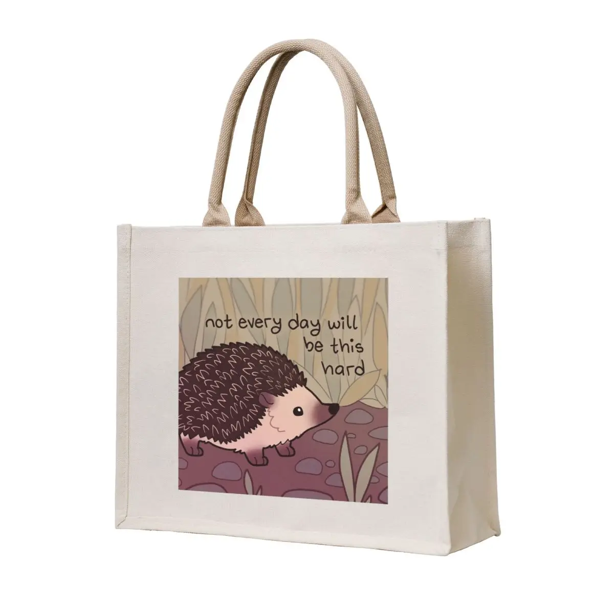 

Not Every Day Will Be This Hard Kind Hedgehog Tote Bag Woman shopper bag custom tote bag free delivery bags