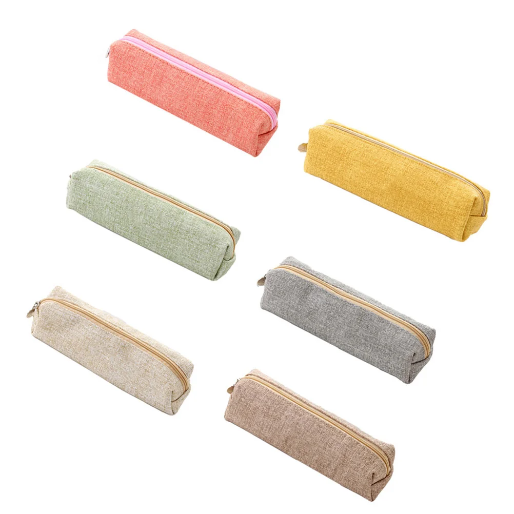 

2pcs Pu Pencil Bag Waterproof Abrasion Resistant Pouch Pen Case For Students Christmas Gift Beige Size M