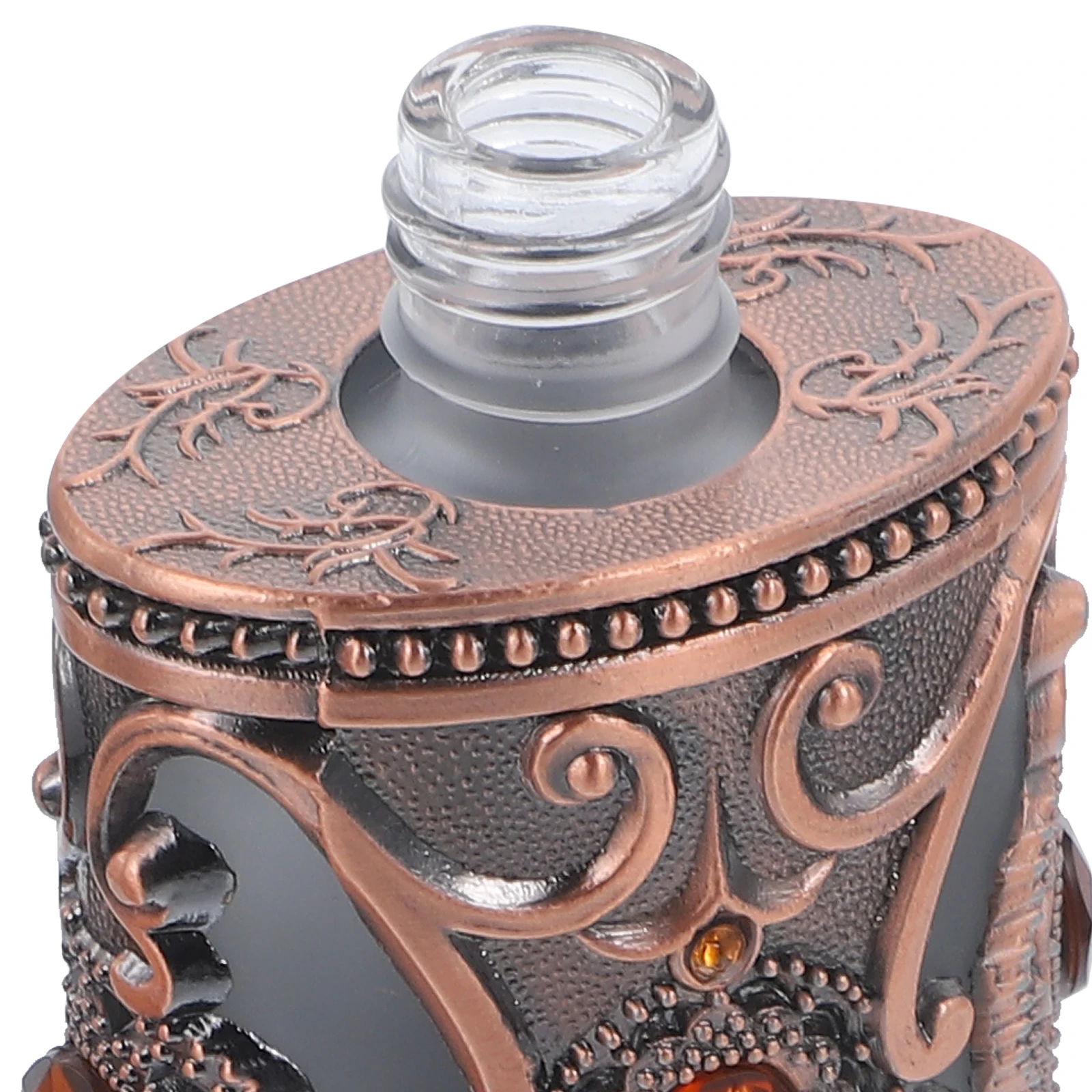 

Empty Perfume Bottle Mini Shiny Middle Eastern Decorative Fragrance Alloy Retro Glass Smooth Durable Storage Essential Oils