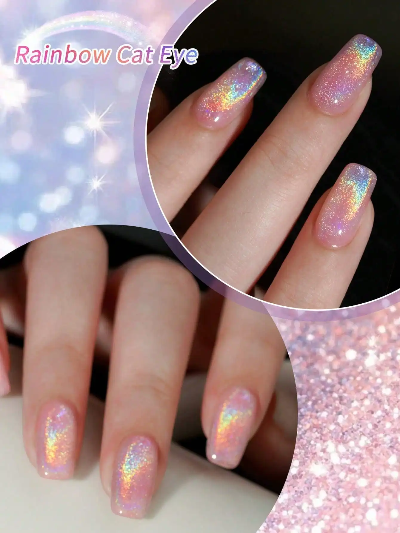 XEIJAYI 1Pc 15Ml Regenboog Cat's Eye Nagellak Losweken UV LED Gel Vernis Nail Art Voor Vrouwen DIY-Geen Magnetische Stok Inbegrepen