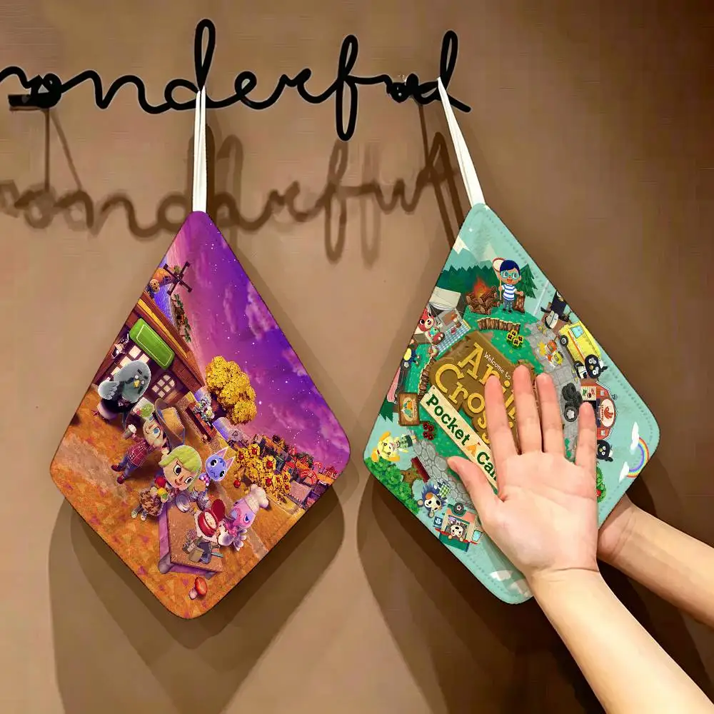 A-Animals-C-Crossings Polyester Cotton Hanging Kitchen Towel, Soft Hand Wiping Towel, Reusable for Kitchen Bathroom Home