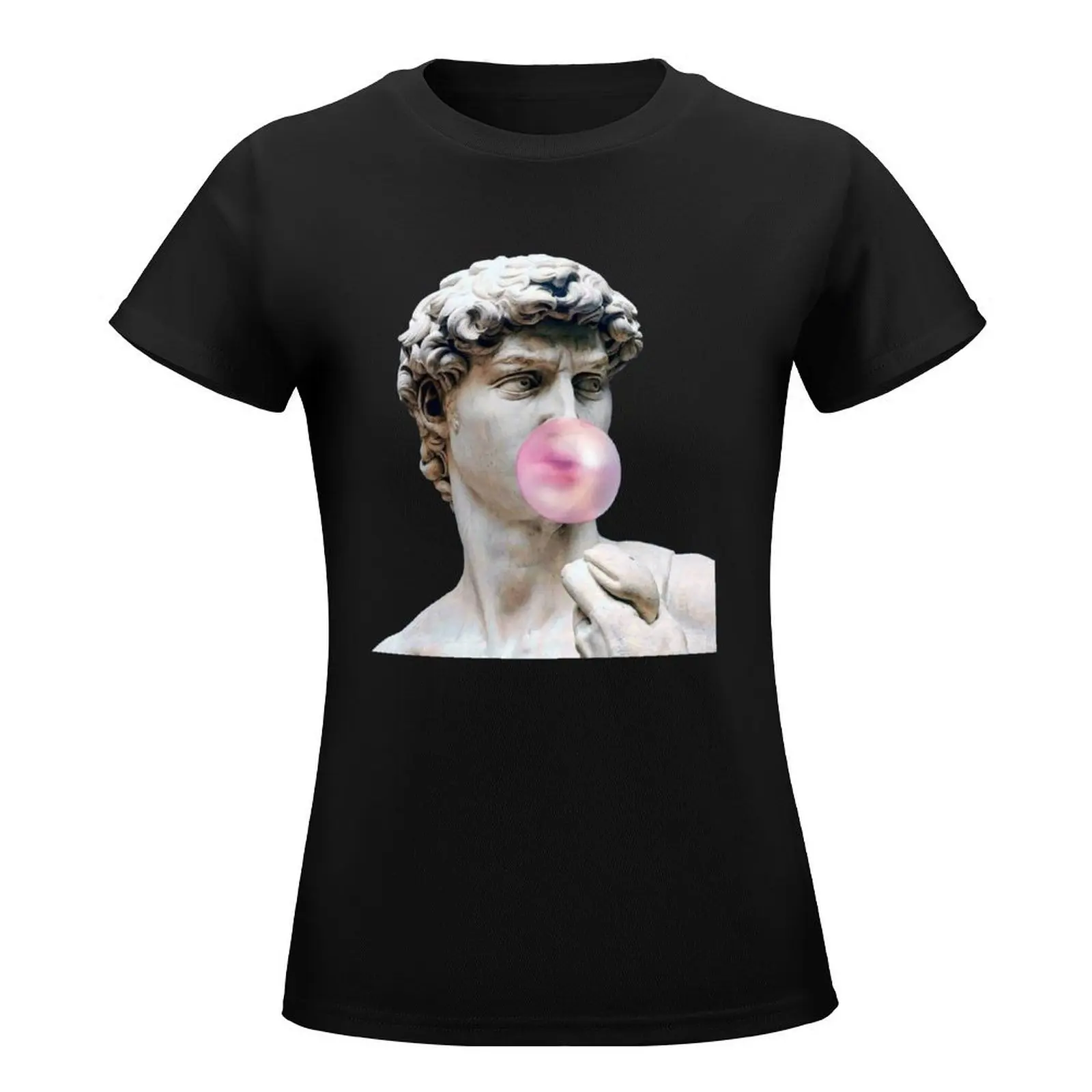 David with bubble gum T-Shirt korean fashion animal print shirt for girls designer clothes Women luxury