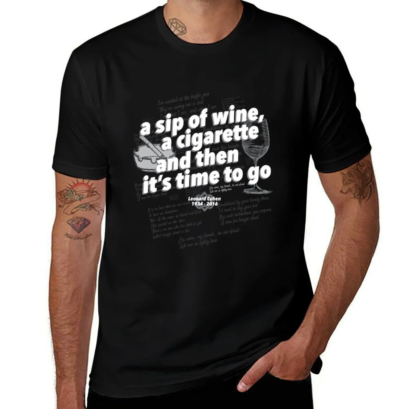 

A Sip of Wine, A cigarette and then it's time to go Fitted T-Shirt baggy shirts funny gifts men tshirt