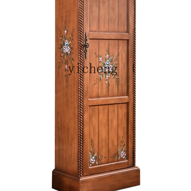 XL Solid Wood Hall Cabinet Shoe Cabinet Xuan Locker Wardrobe with Mirror Height