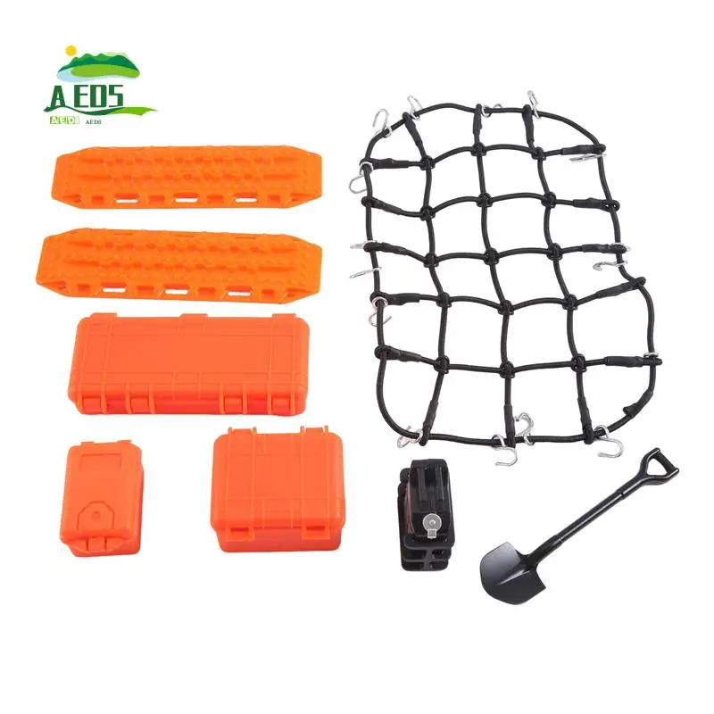 

AED5-Universal Simulated Decoration Suitcase Luggage Net Shovel For TRX4 SCX10 90046 90047 RC Car Accessories