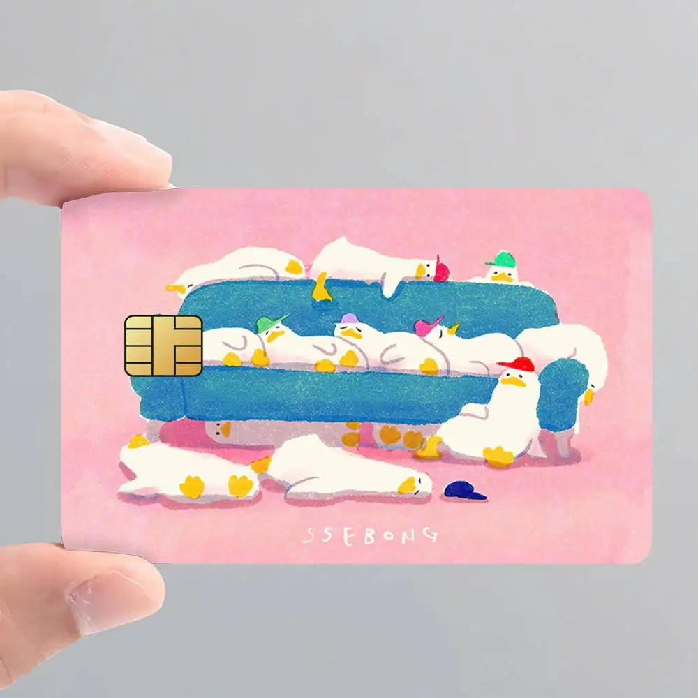 SS-EBONG Kawaii Credit Card Skin Sticker Cover Decal Wrap Debit Card Stickers Durable Removable