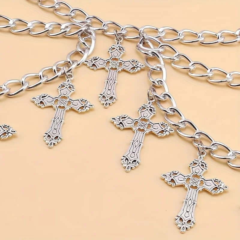 Vintage-Inspired Multi-Layer Metal Waist Chain With Hollow Cross Pendant - Sexy Body Accessory For Women Necklaces For Women