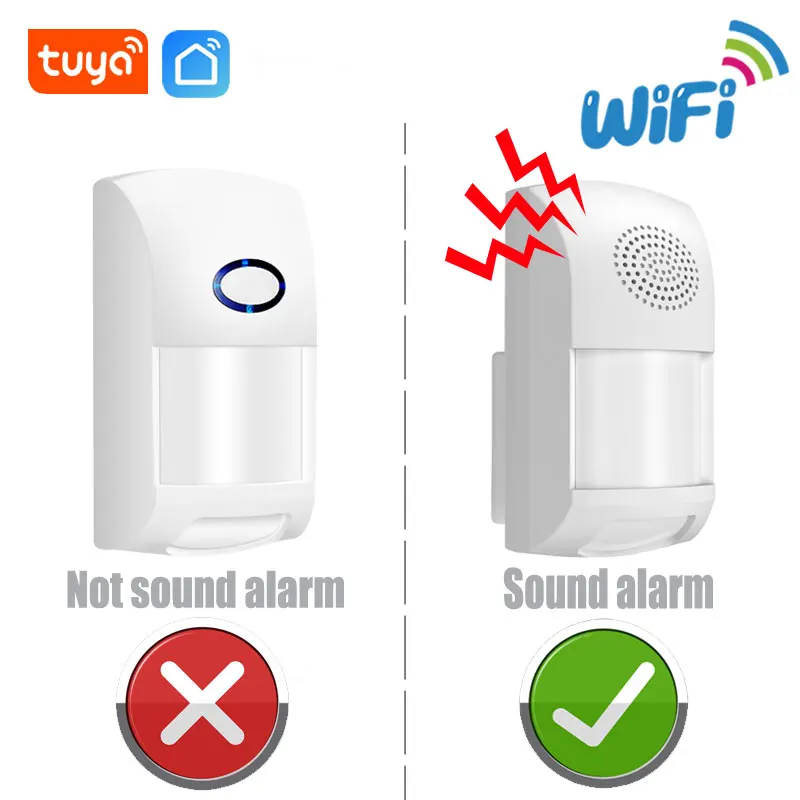 Tuya WiFi Infrared Detector PIR Motion Sensor 25kg Pet Immune Alarm Smart Life APP Push Message Compatible Alexa Google