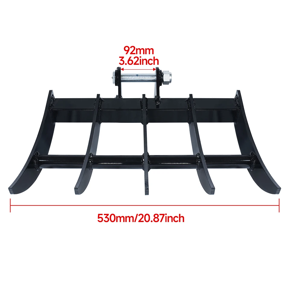 Mini Graafmachine Hark Kleine Graver Hark Bijlagen Verwijdert Puin Losse Bodem Oppervlak Hark Accessoire Voor 0.8-2ton Graafmachine