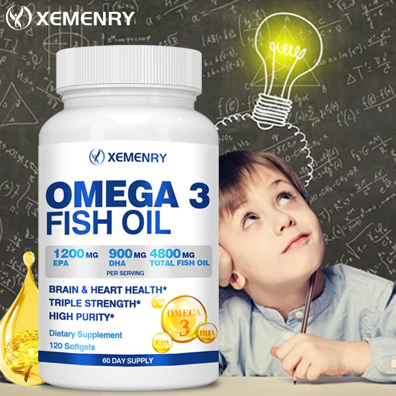 

Omega 3 Fish Oil Supplement - Boosts Immunity and Promotes Joint, Eye and Skin Health