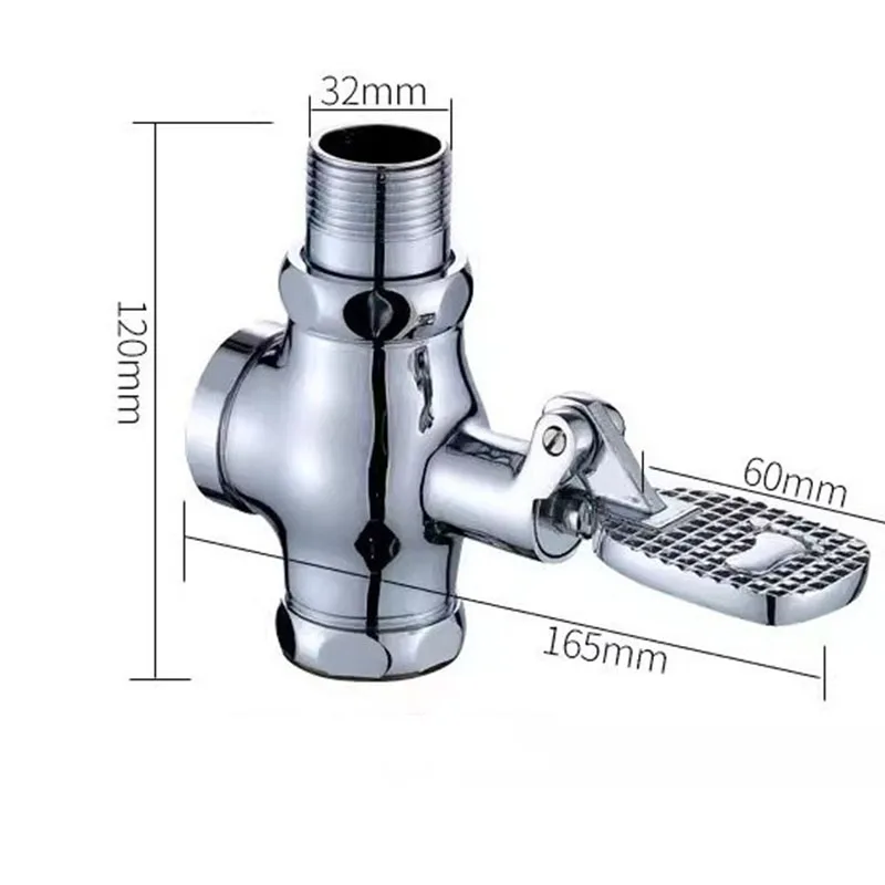 Toilet Foot Pedal Flush Valve Bathroom Squat Pan Flush Valves Copper Foot Pressing Type Urinal Flush Valve For Public Places