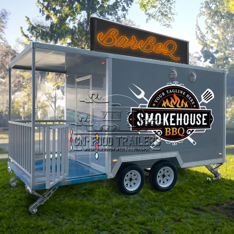 

Мобильный фудтрак (прицеп-кухня) CN: полностью оборудованный для пиццы, мороженого и напитков.