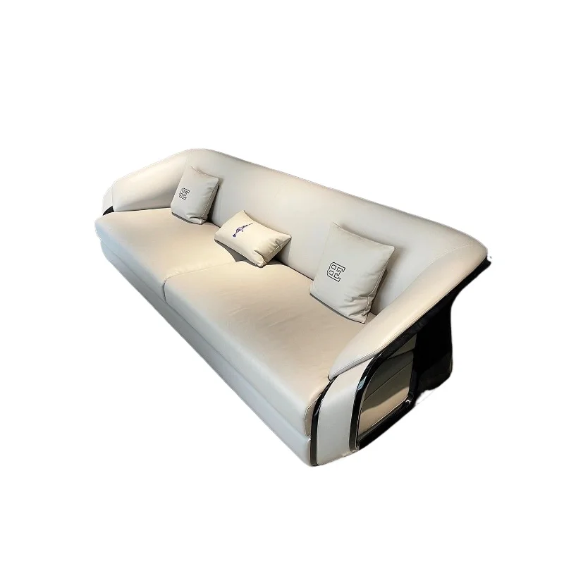

Italian light luxury living room large apartment three-person sofa combination