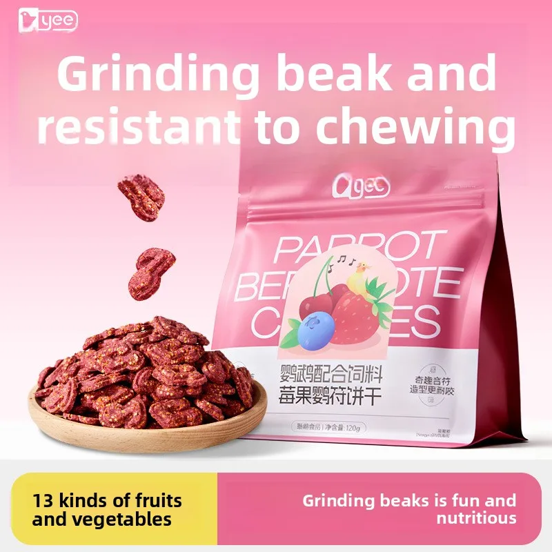 

Yee Parrot Beak Grinding Biscuits, Crunchy Chew Treats - for Lovebirds, Conures, Quakers, Cockatiels, Interactive Boredom Relief
