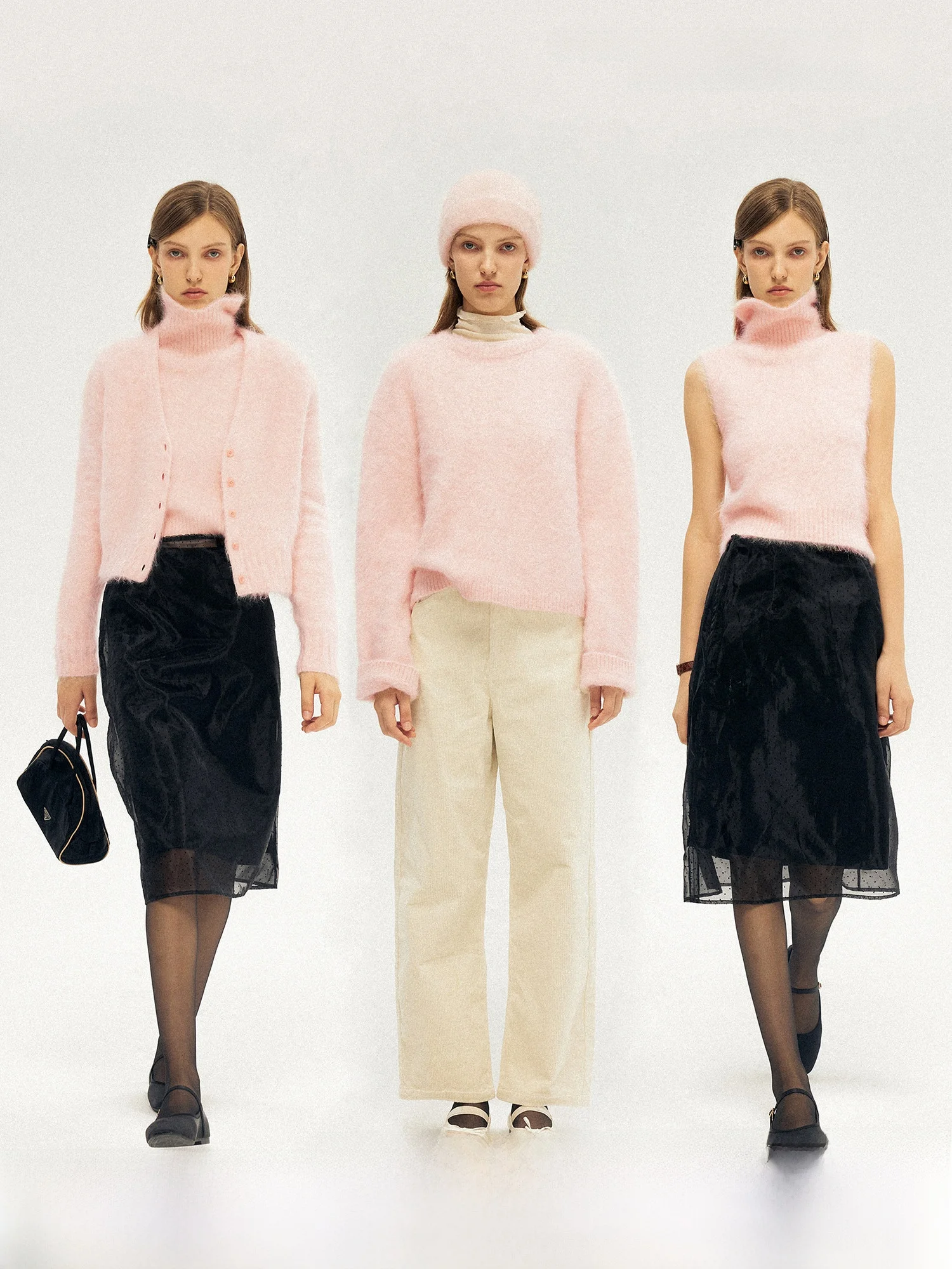 

SMORE RIVERS Peru Suri Alpaca High Collar Vest Open Cardigan Sweater Series Women's Woolen Knittedwear Commute Sle Thi Lo...