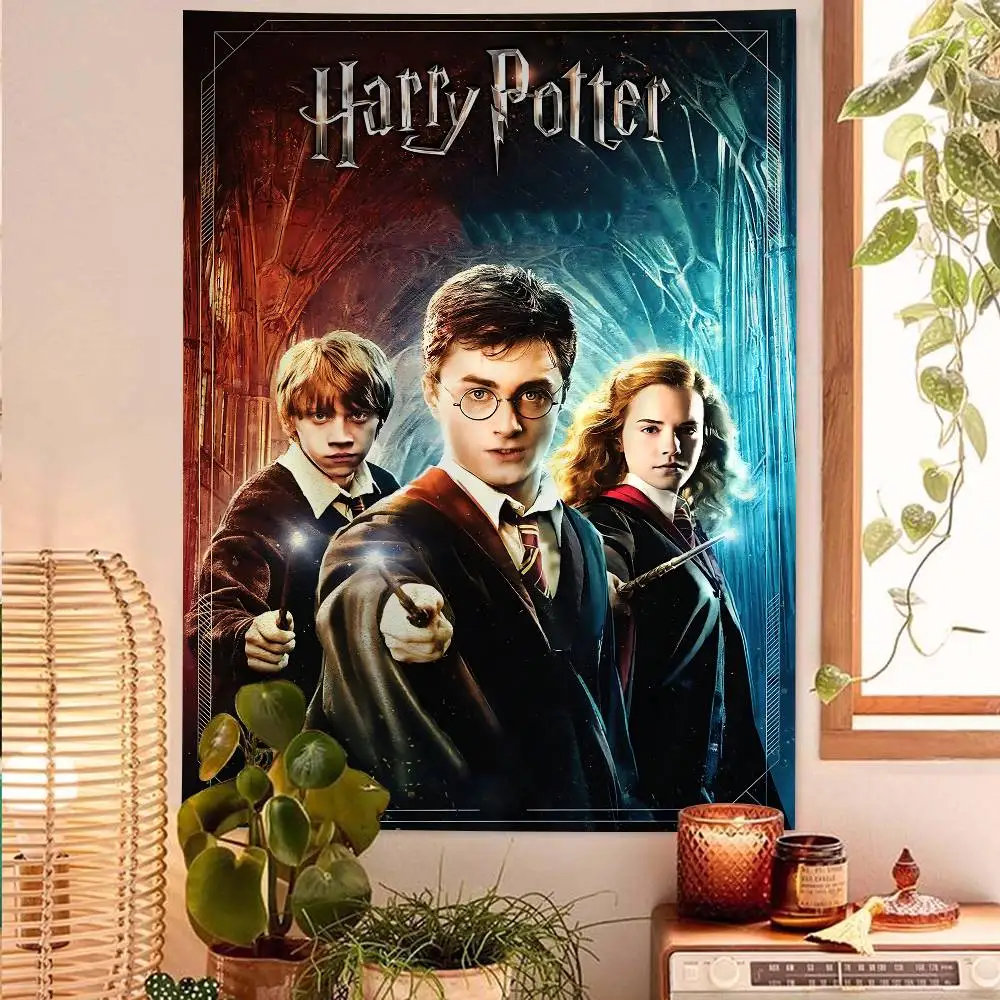 Tapiz Decorativo de Harry Potter, Diseño Clásico de Dibujos Animados, Arte de Ciencia Ficción, Decoración para Pared de Habitación