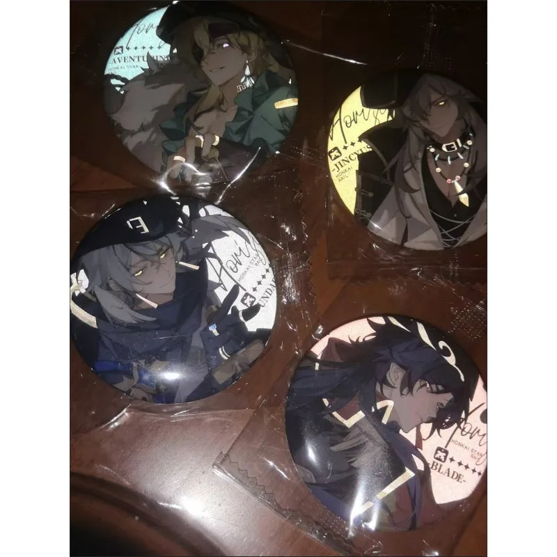 4 قطع لعبة هونكاي: ستار السكك الحديدية Balladeer بليد الأحد كاكافاشا افينتورين جينغ يوان 58 مللي متر شارة عاكسة بروش دبوس #4