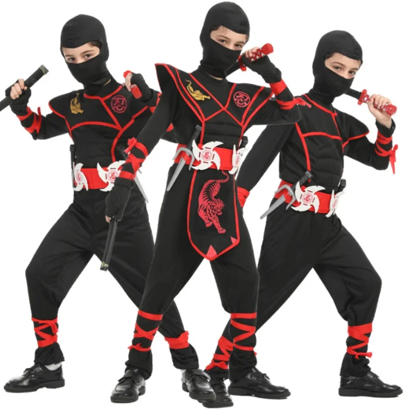 Anime crianças deluxe ninja japonês traje cosplay traje para crianças espadachim war terno carnaval fantasia vestido sem arma xc6759