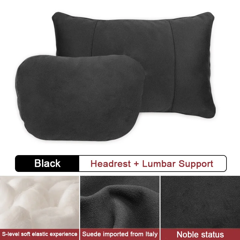 Top Quality Pillow Suede Car Seat Headrest Protection Neck Lumbar Support Breathable Pillow For Maybach S Class Design Accessory