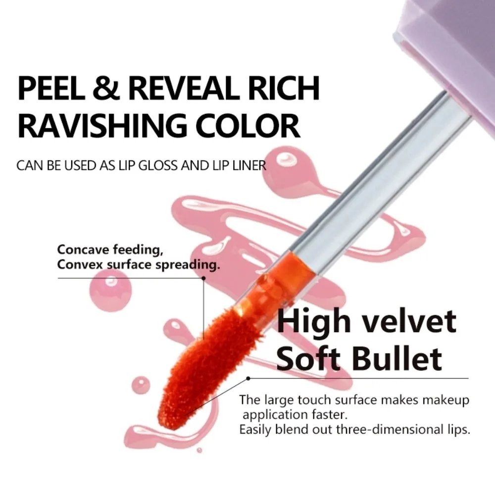 

Matte Finish Tear Off Lip Gloss Non-Sticky Waterproof Peel Off Lip Stain Anti-drying Long-lasting Tearable Lipliner Daily Makeup