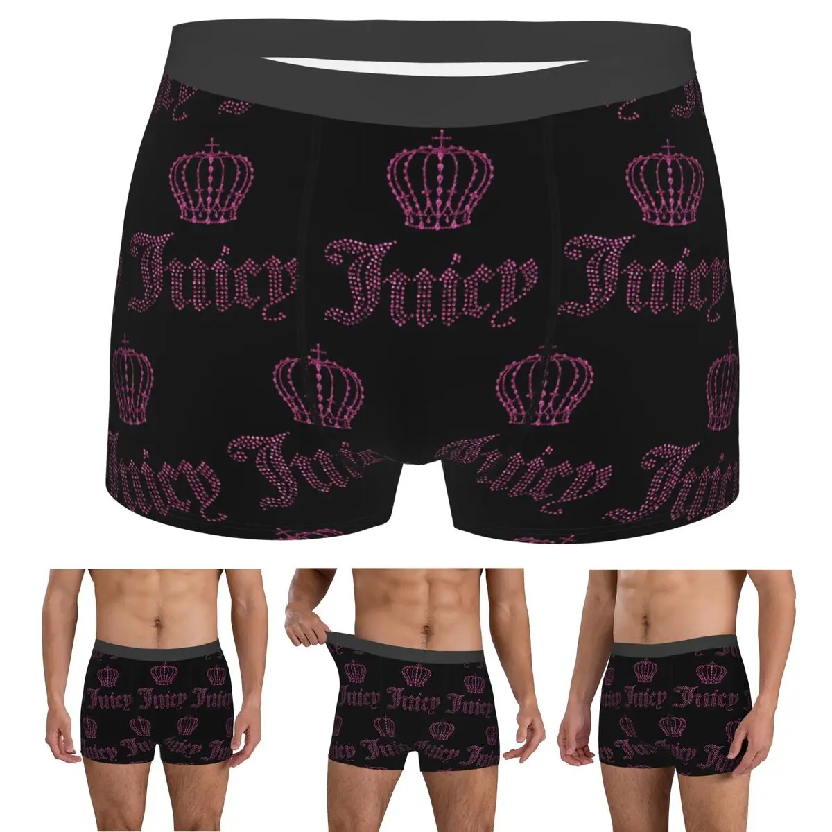 Boxer Underpants Shorts Juicy Couture Classic Panties Male Soft Underwear for Homme Man Boyfriend Gift