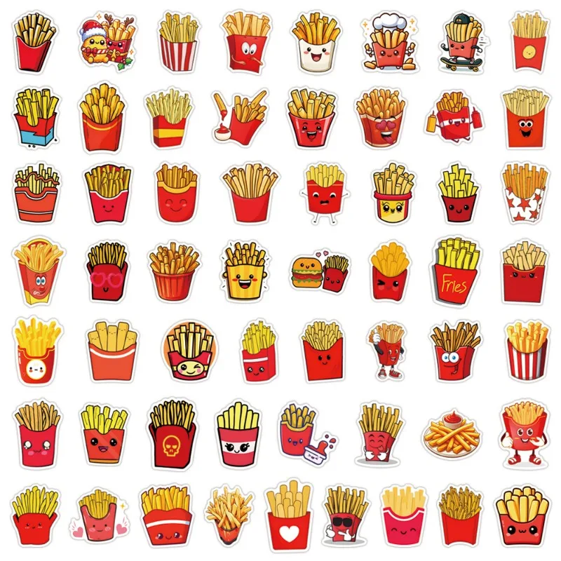 55pcs การ์ตูน French Fries Golden Arches สติกเกอร์กระเป๋าเดินทางถ้วยน้ําเครื่องเขียนโทรศัพท์มือถือแล็ปท็อปตู้เย็นตกแต่ง