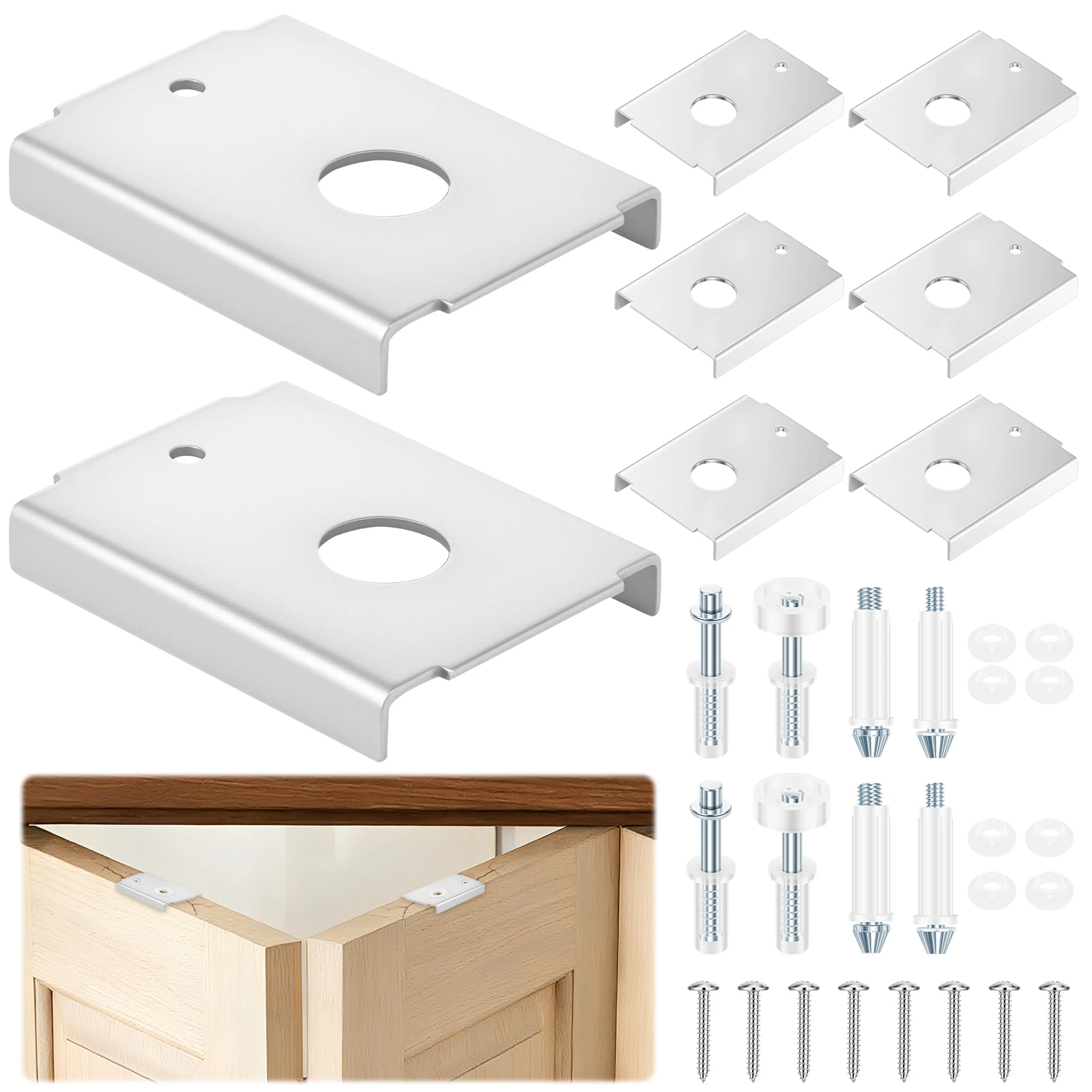 

Bi-fold Door Repair Bracket Stainless Steel Bifold Door Repair Kit Fit for 1-3/8 in for Folding Pocket Accordion Barn Doors