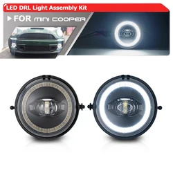 F56 Style White LED Bumper DRL Halo Ring Daytime Running Light w/ Fog Light Bulbs Assy For Mini Cooper R55 R56 R57 R59 R60 R61