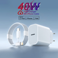 40W PD Fast Charger For iPhone 16 13 15 14 11 12 Pro Max Plus USB Type C Fast Charging Data Cable For iPhone Charger Accessories